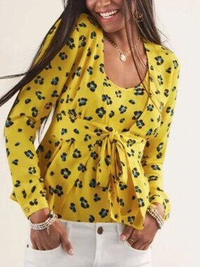 Cabi yellow animal print top